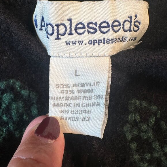 Appleseeds Poinsettia Christmas Cardigan Women Holiday Wool Blend Sweater - Picture 3 of 12